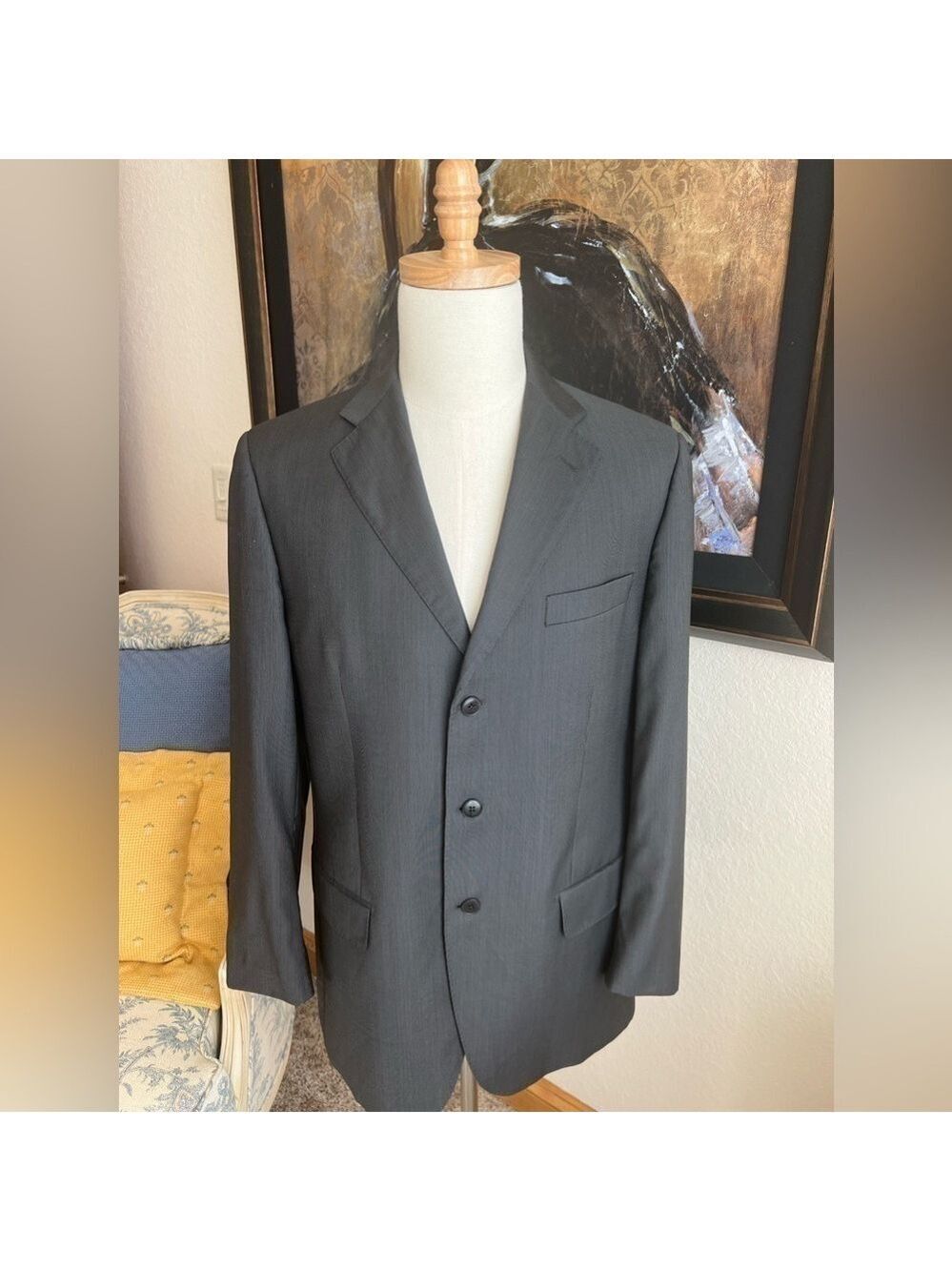 Luigi Bianchi Mantova Gray Suit 41R 100% Wool